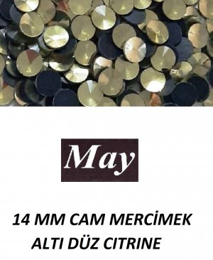 14 MM CAM MERCİMEK ALTI DÜZ CITRINE