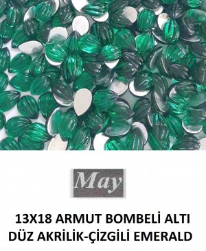 13X18 ARMUT BOMBELİ ALTI DÜZ AKRİLİK-ÇİZGİLİ EMERALD