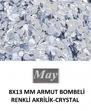 8X13 MM ARMUT BOMBELİ RENKLİ AKRİLİK-CRYSTAL