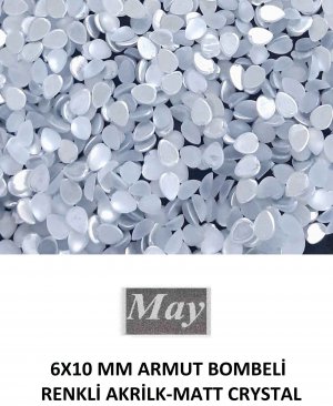 6X10 MM ARMUT BOMBELİ RENKLİ AKRİLK-MATT CRYSTAL