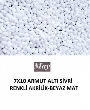 7X10 ARMUT ALTI SİVRİ RENKLİ AKRİLİK-BEYAZ MAT