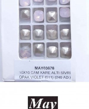 10X10 CAM KARE ALTI SİVRİ OPAK VIOLET (011)