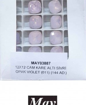 12X12 CAM KARE ALTI SİVRİ OPAK VIOLET (011)