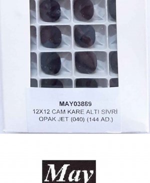 12X12 CAM KARE ALTI SİVRİ OPAK JET (040)