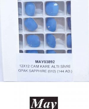 12X12 CAM KARE ALTI SİVRİ OPAK SAPPHIRE (012)