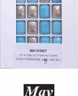 10X14 CAM OCTOGAN ALTI SİVRİ OPAK TURQUOISE (045)