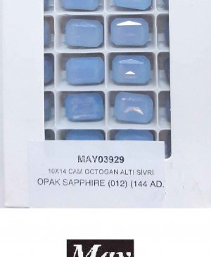 10X14 CAM OCTOGAN ALTI SİVRİ OPAK SAPPHIRE (012)