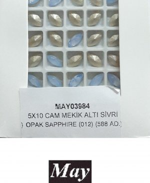 05X10 CAM MEKİK ALTI SİVRİ OPAK SAPPHIRE (012)