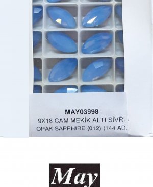 09X18 CAM MEKİK ALTI SİVRİ OPAK SAPPHIRE (012)