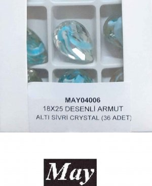 18X25 CAM ARMUT RENKLİ ALTI SİVRİ AQUA BOHEMICA