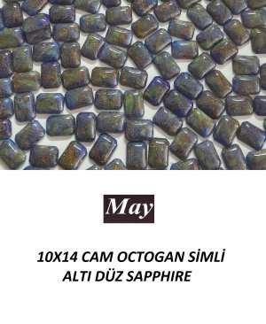 10X14 CAM OCTOGAN SİMLİ ALTI DÜZ SAPPHIRE