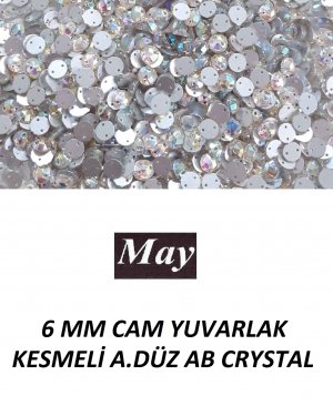 6 MM CAM YUVARLAK KESMELİ ALTI DÜZ AB CRYSTAL