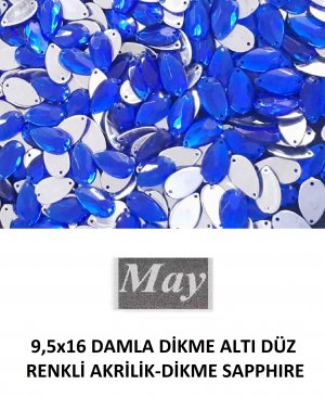 9,5x16 DAMLA DİKME ALTI DÜZ RENKLİ AKRİLİK-DİKME SAPPHIRE