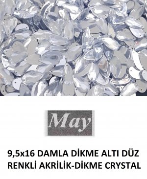 9,5x16 DAMLA DİKME ALTI DÜZ RENKLİ AKRİLİK-DİKME CRYSTAL