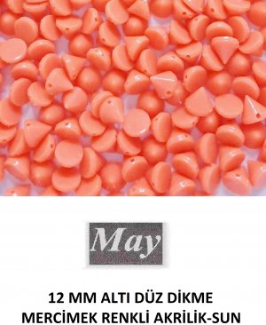12 MM ALTI DÜZ DİKME MERCİMEK RENKLİ AKRİLİK-SUN