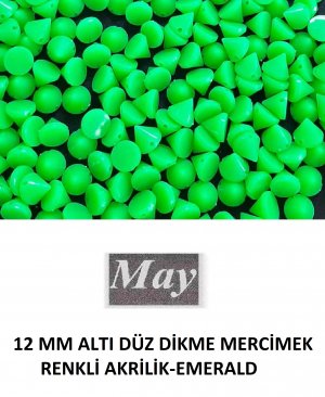 12 MM ALTI DÜZ DİKME MERCİMEK RENKLİ AKRİLİK-EMERALD