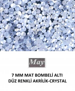7 MM MAT BOMBELİ ALTI DÜZ RENKLİ AKRİLİK-CRYSTAL