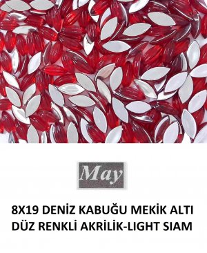 8X19 DENİZ KABUĞU MEKİK ALTI DÜZ RENKLİ AKRİLİK-LIGHT SIAM