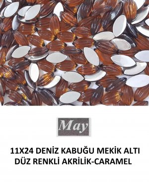 11X24 DENİZ KABUĞU MEKİK ALTI DÜZ RENKLİ AKRİLİK-CARAMEL