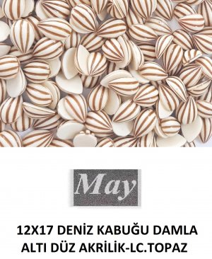 12X17 DENİZ KABUĞU DAMLA ALTI DÜZ AKRİLİK-LC.TOPAZ
