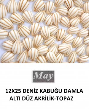 12X25 DENİZ KABUĞU DAMLA ALTI DÜZ AKRİLİK-TOPAZ