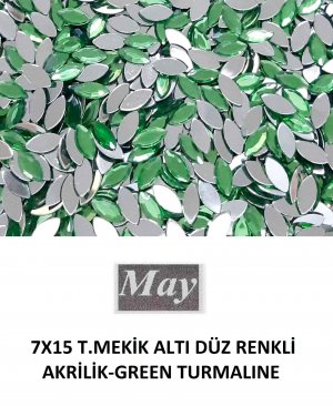 7X15 T.MEKİK ALTI DÜZ RENKLİ AKRİLİK-GREEN TURMALINE