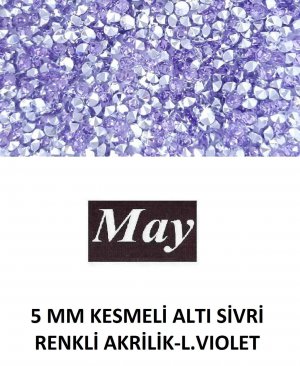 5 MM KESMELİ ALTI SİVRİ RENKLİ AKRİLİK-LIGHT VIOLET