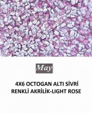 4X6 OCTOGAN ALTI SİVRİ RENKLİ AKRİLİK-LIGHT ROSE