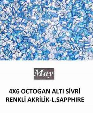 4X6 OCTOGAN ALTI SİVRİ RENKLİ AKRİLİK-LIGHT SAPPHIRE