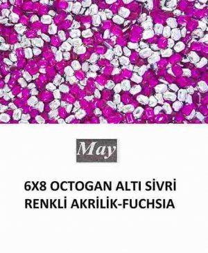 6X8 OCTOGAN ALTI SİVRİ RENKLİ AKRİLİK-FUCHSIA