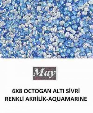 6X8 OCTOGAN ALTI SİVRİ RENKLİ AKRİLİK-AQUAMARINE