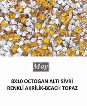 8X10 OCTOGAN ALTI SİVRİ RENKLİ AKRİLİK-BEACH TOPAZ
