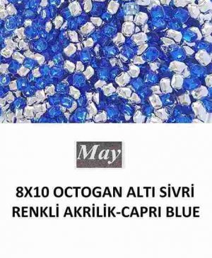 8X10 OCTOGAN ALTI SİVRİ RENKLİ AKRİLİK-CAPRI BLUE