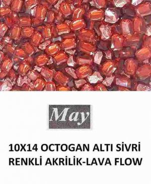 10X14 OCTOGAN ALTI SİVRİ RENKLİ AKRİLİK-LAVA FLOW