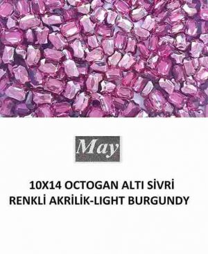 10X14 OCTOGAN ALTI SİVRİ RENKLİ AKRİLİK-LIGHT BURGUNDY