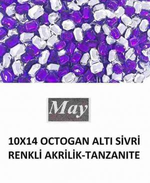 10X14 OCTOGAN ALTI SİVRİ RENKLİ AKRİLİK-TANZANITE