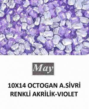 10X14 OCTOGAN ALTI SİVRİ RENKLİ AKRİLİK-VIOLET