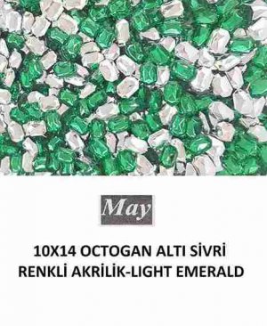 10X14 OCTOGAN ALTI SİVRİ RENKLİ AKRİLİK-LIGHT EMERALD