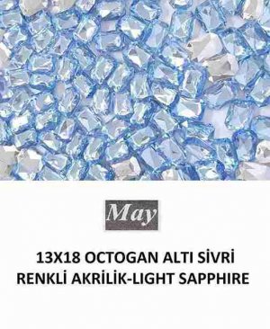 13X18 OCTOGAN ALTI SİVRİ RENKLİ AKRİLİK-LIGHT SAPPHIRE