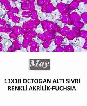 13X18 OCTOGAN ALTI SİVRİ RENKLİ AKRİLİK-FUCHSIA