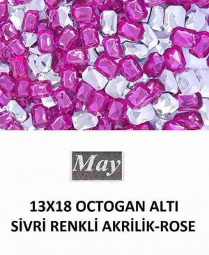 13X18 OCTOGAN ALTI SİVRİ RENKLİ AKRİLİK-ROSE