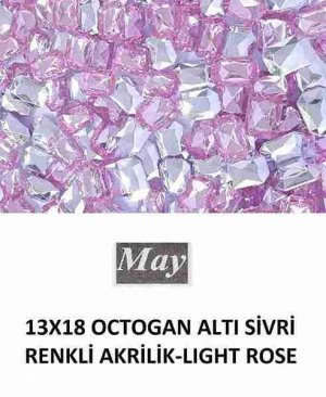 13X18 OCTOGAN ALTI SİVRİ RENKLİ AKRİLİK-LIGHT ROSE