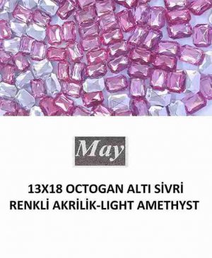 13X18 OCTOGAN ALTI SİVRİ RENKLİ AKRİLİK-LIGHT AMETHYST