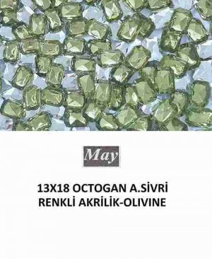 13X18 OCTOGAN ALTI SİVRİ RENKLİ AKRİLİK-OLIVINE