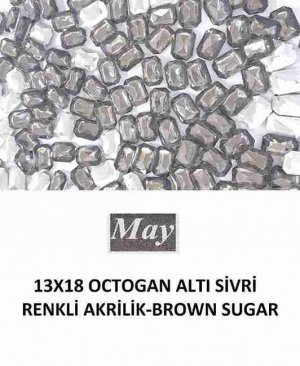13X18 OCTOGAN ALTI SİVRİ RENKLİ AKRİLİK-BROWN SUGAR
