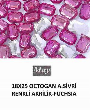 18X25 OCTOGAN ALTI SİVRİ RENKLİ AKRİLİK-FUCHSIA