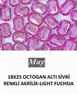 18X25 OCTOGAN ALTI SİVRİ RENKLİ AKRİLİK-LIGHT FUCHSIA