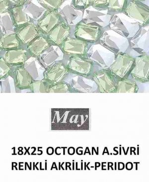 18X25 OCTOGAN ALTI SİVRİ RENKLİ AKRİLİK-PERIDOT