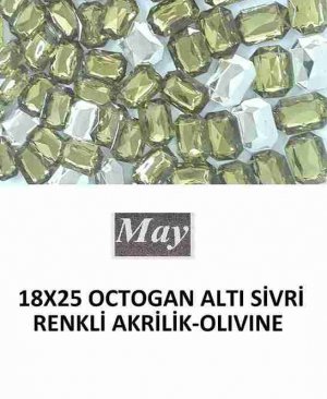 18X25 OCTOGAN ALTI SİVRİ RENKLİ AKRİLİK-OLIVINE