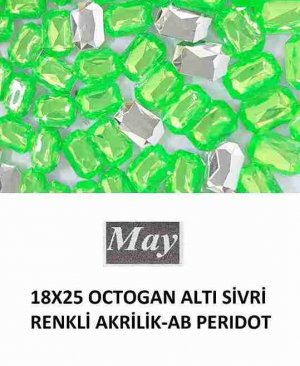 18X25 OCTOGAN ALTI SİVRİ RENKLİ AKRİLİK-AB PERIDOT